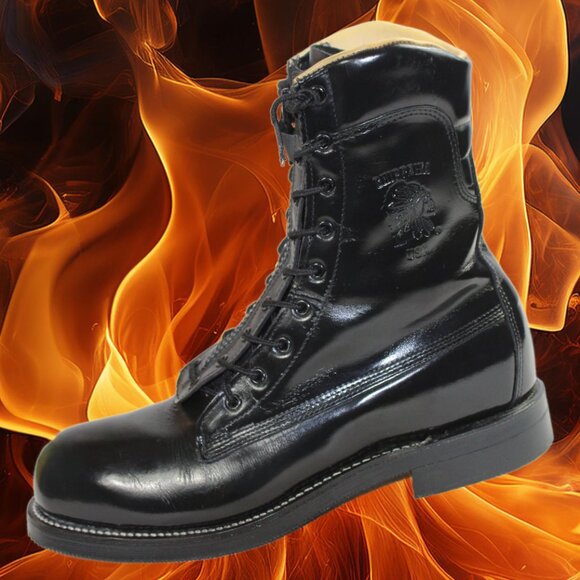 Chippewa 20242 Gloss Black Steel Toe Leather Street Warrior Trooper Boot, Size 9 - Picture 2 of 12